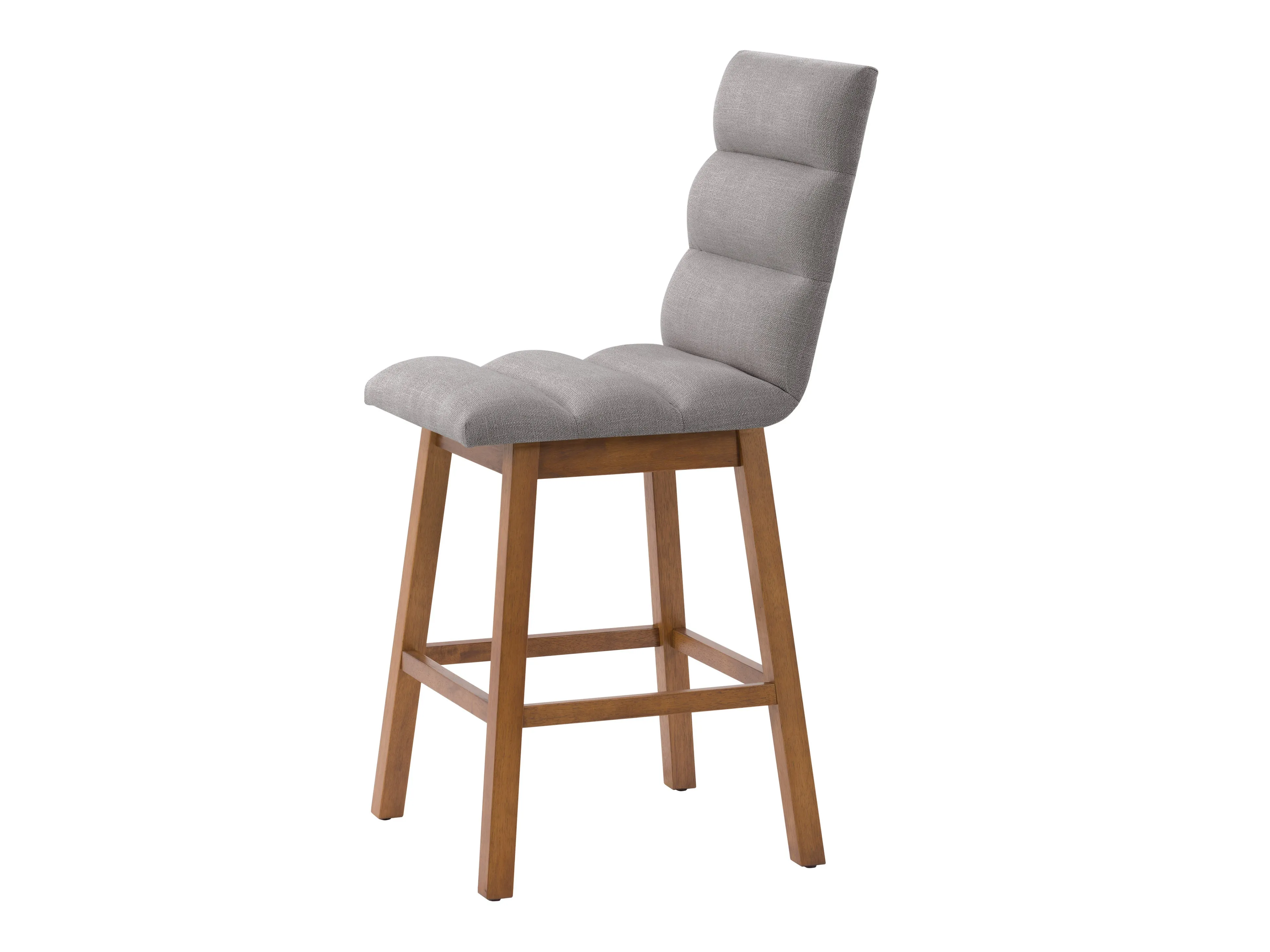 Light Grey Channel Tufted Bar Stools