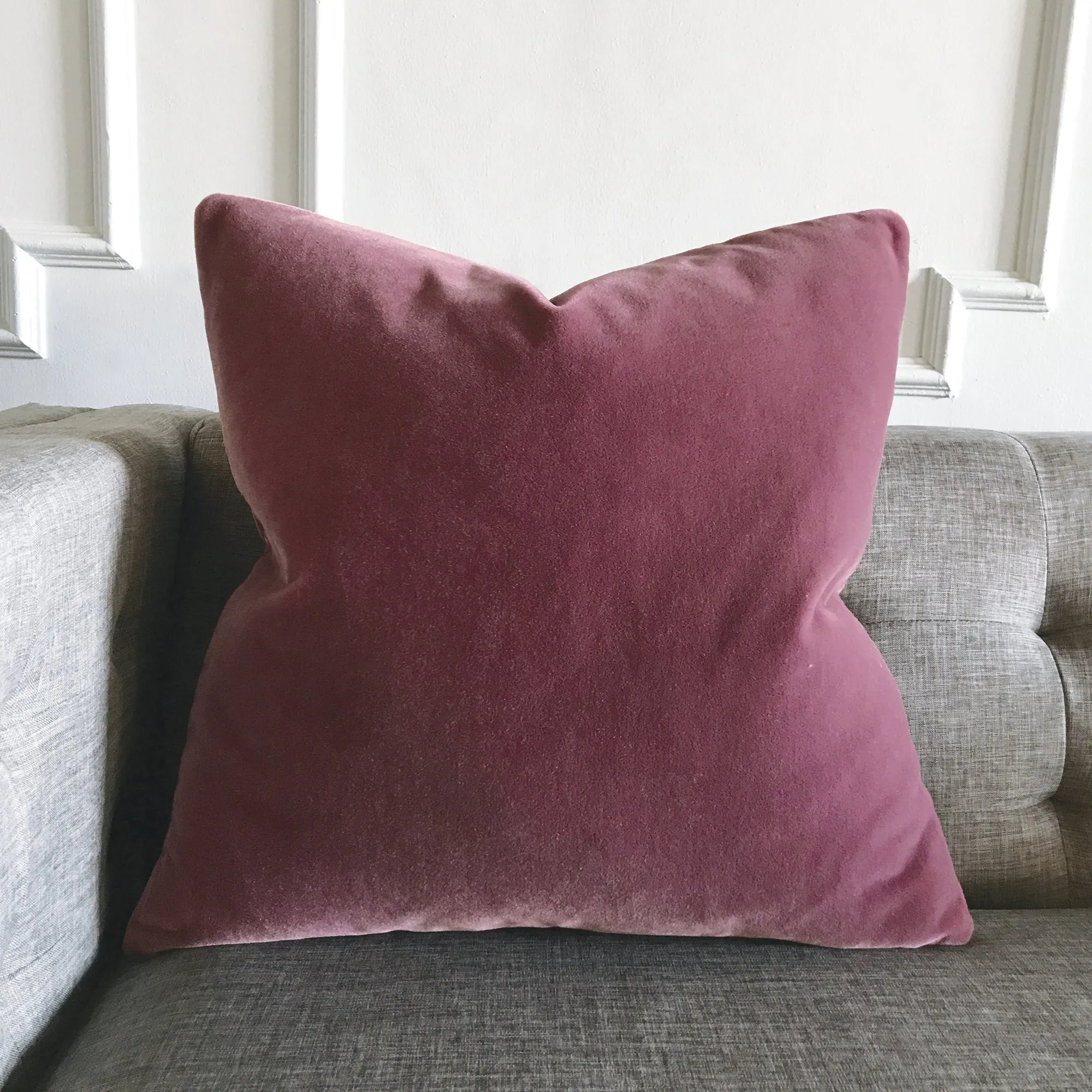 Luxury Mohair Euro Sham in Crushed Berry 27x27