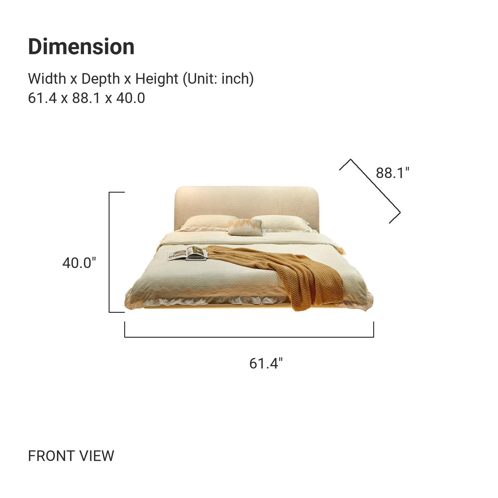 LYAM Minimal, Cream White Bed