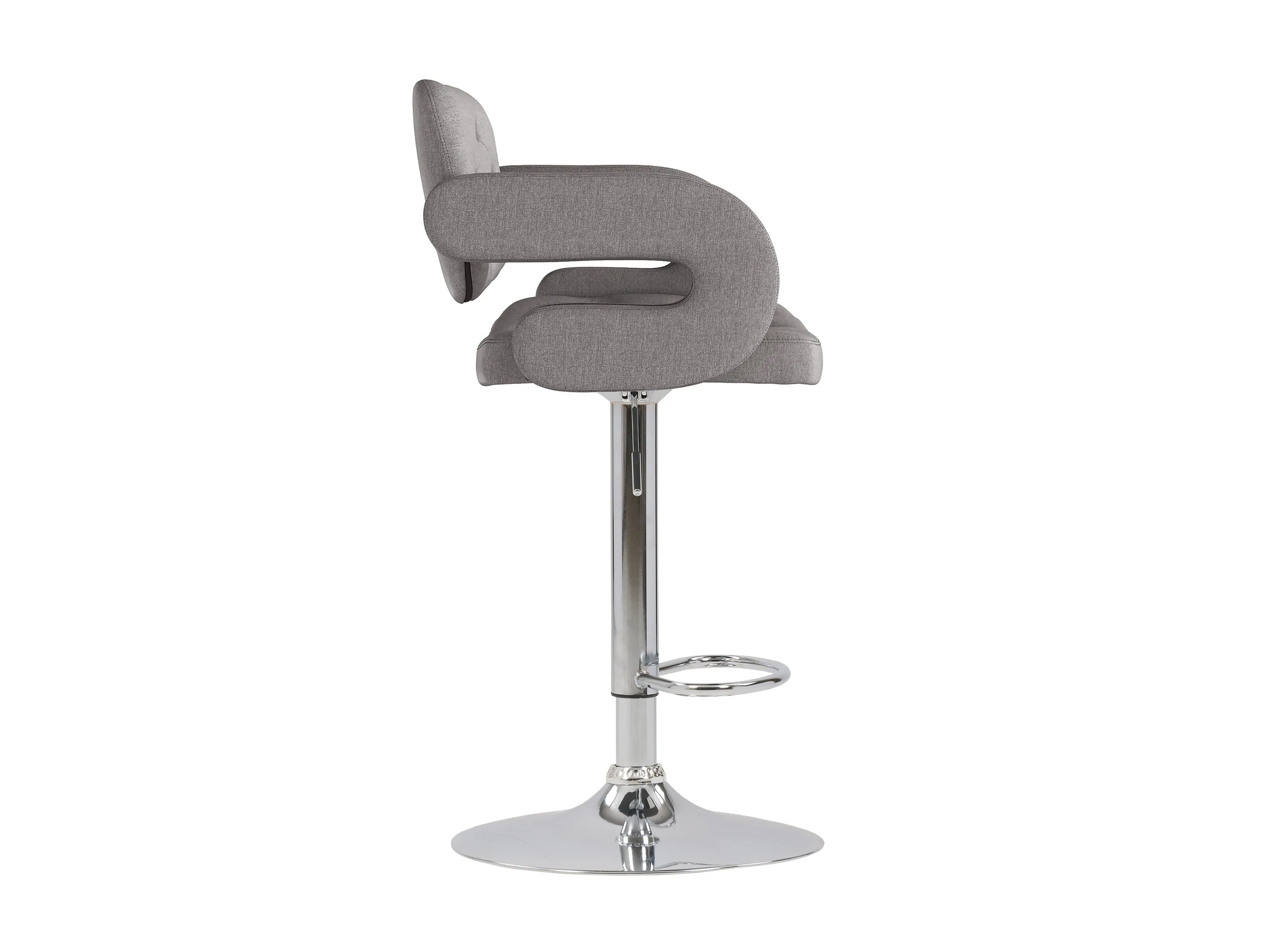 Medium Grey Bar Stools with Arms, Set of 2