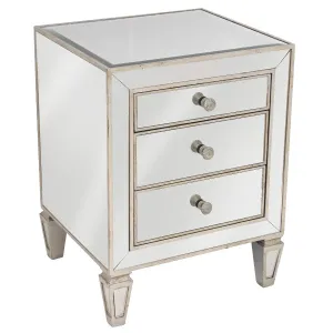 Mirrored 3 Drawer Bedside Antique Seamless