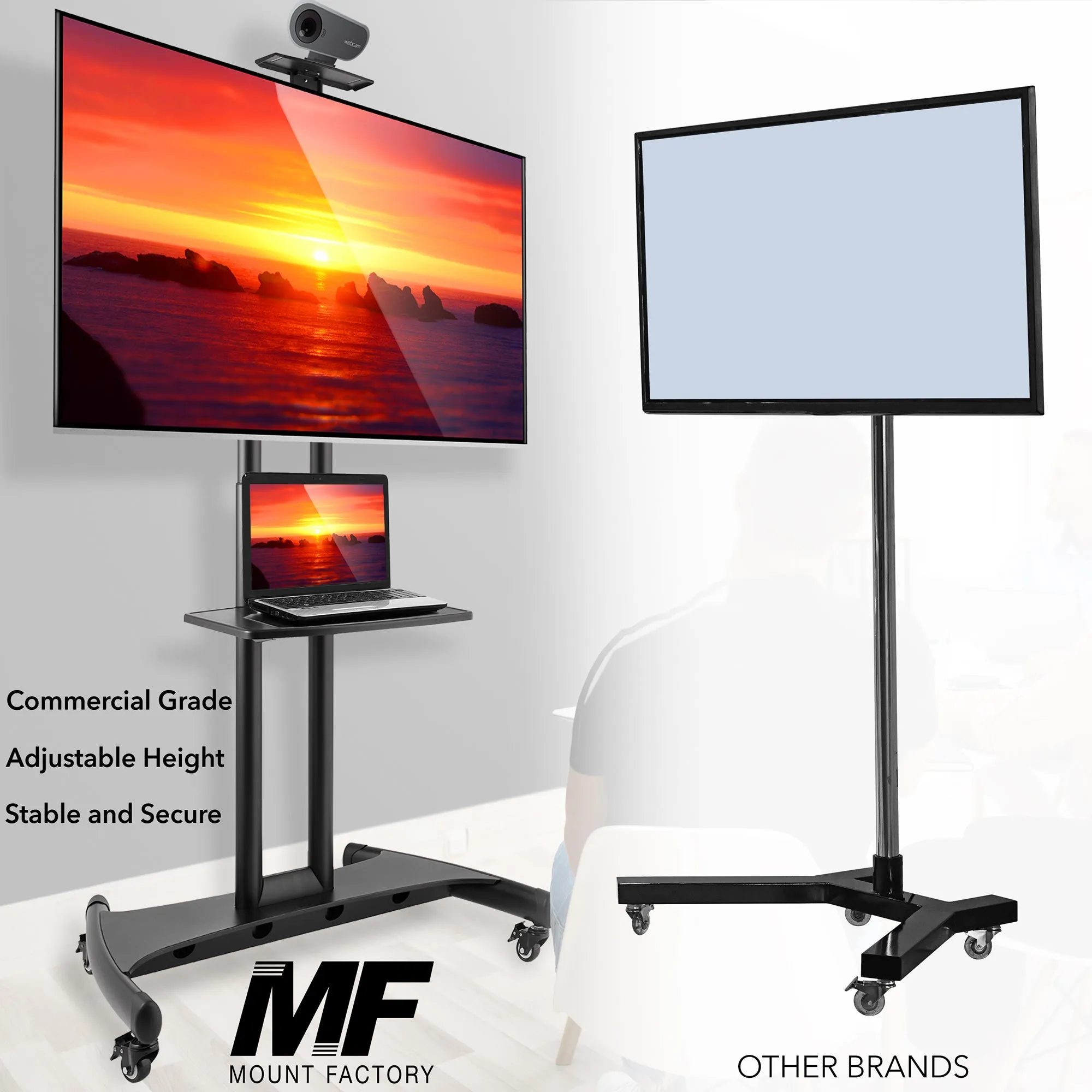 Mobile Stand with Wheels for 40-65" TV by Mount Factory