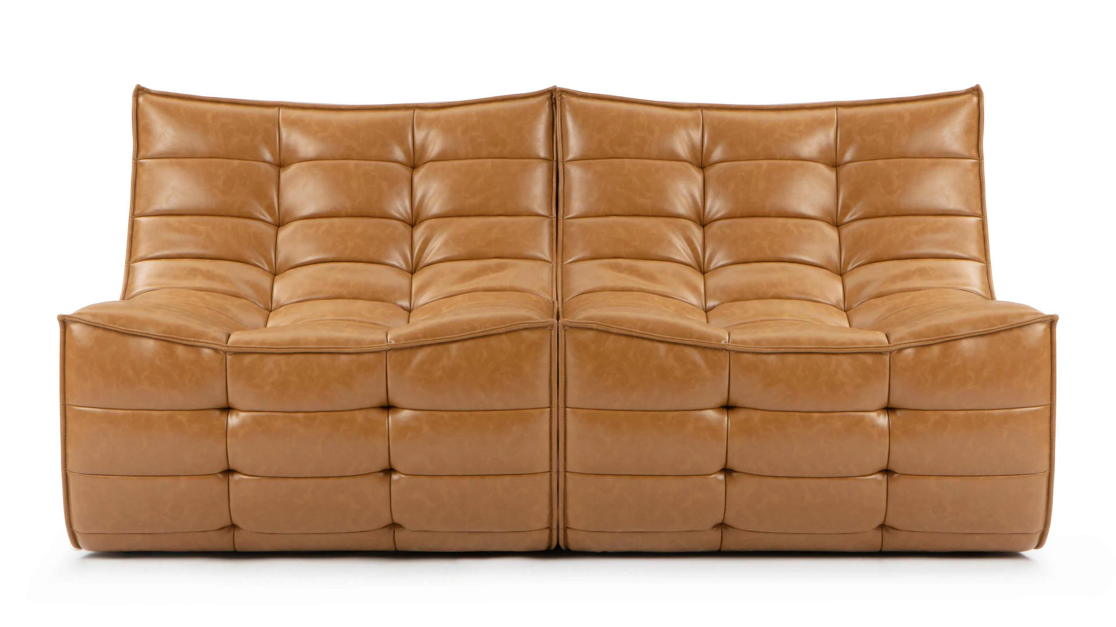 N701 - N701 Two Seater Sofa, Bourbon Vegan Leather