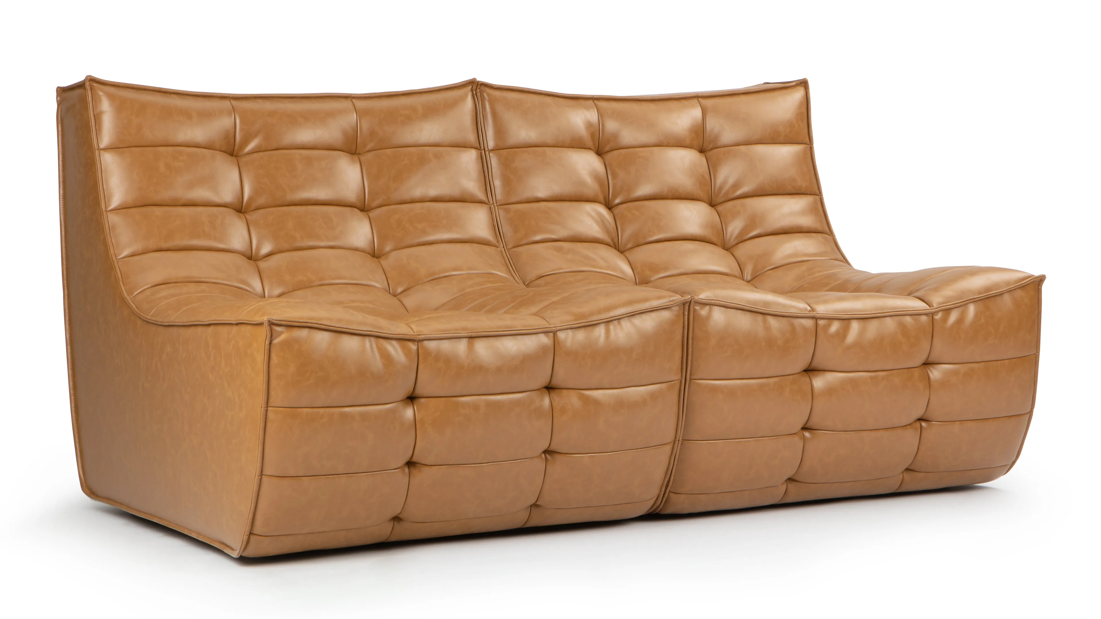 N701 - N701 Two Seater Sofa, Bourbon Vegan Leather