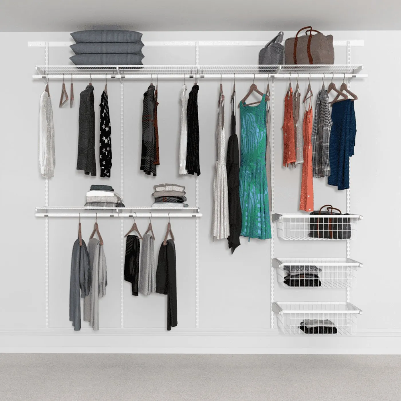 Open Wardrobe System with 3x Baskets 246cm (W)