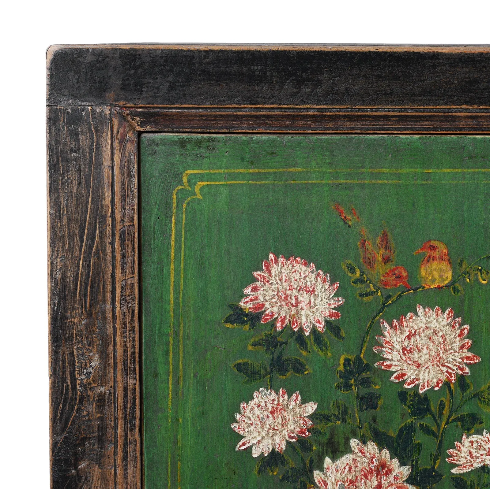 Painted Floral Sideboard From Shanxi - 19th century