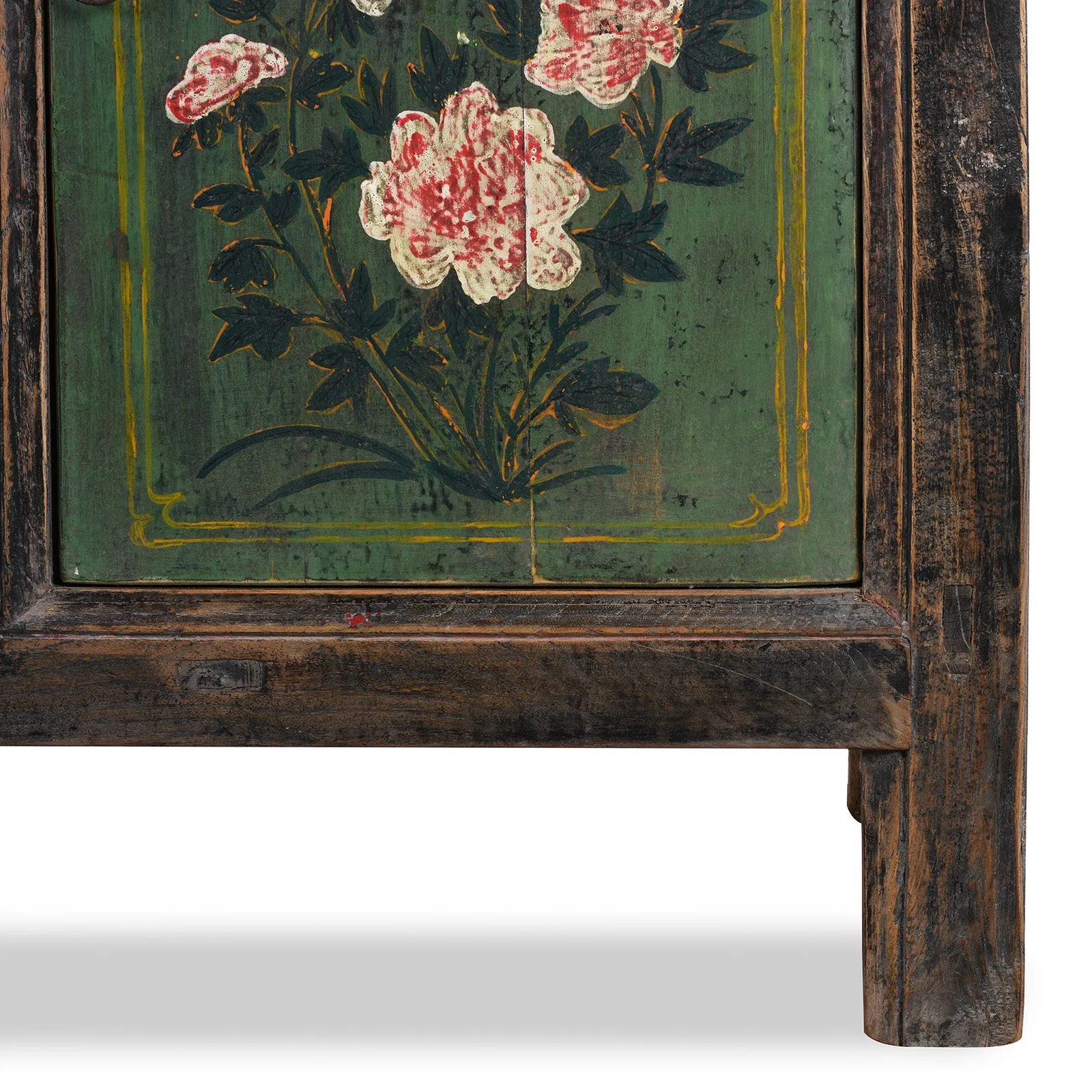 Painted Floral Sideboard From Shanxi - 19th century