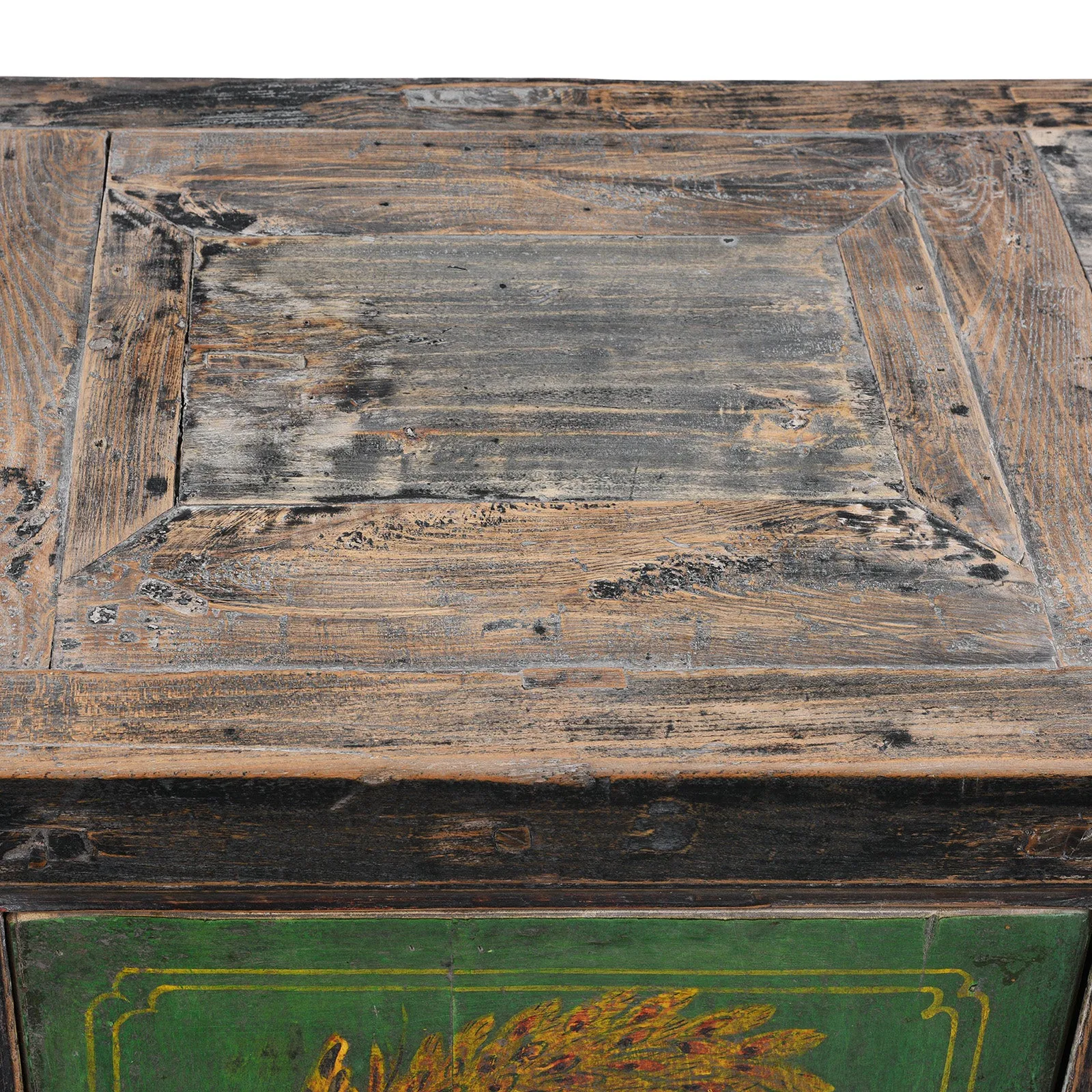 Painted Floral Sideboard From Shanxi - 19th century