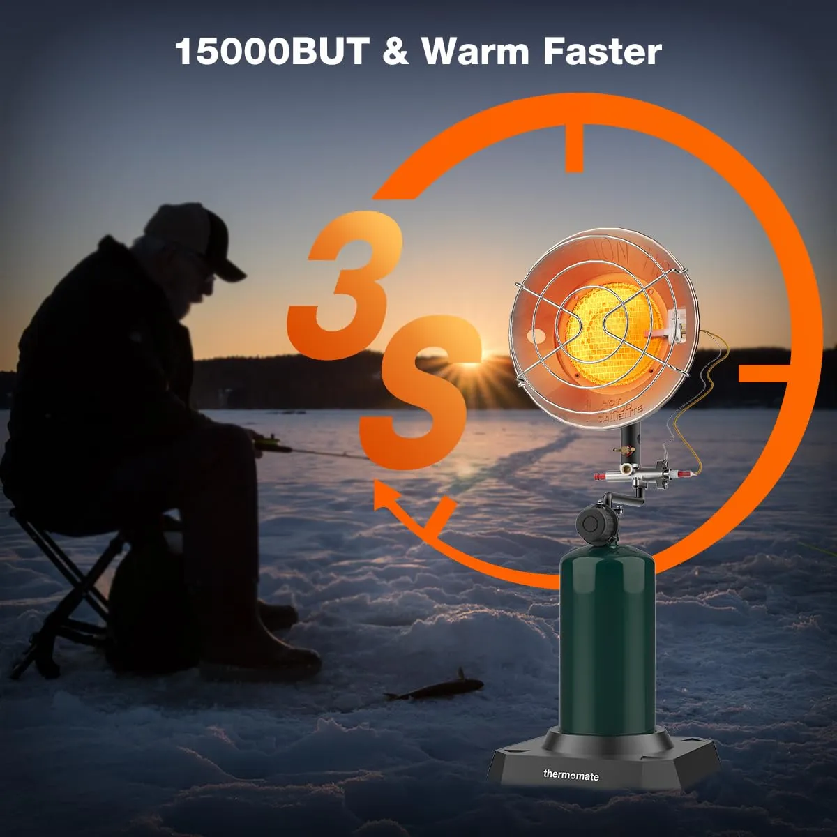 Portable Propane Single Tank Top Heater - 15000BTU