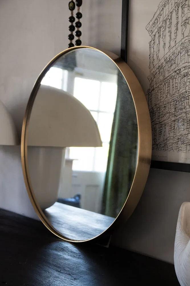 Round Gold Framed Wall Mirror - 3 Sizes Available