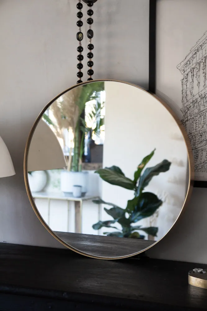 Round Gold Framed Wall Mirror - 3 Sizes Available