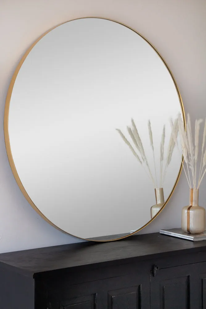 Round Gold Framed Wall Mirror - 3 Sizes Available