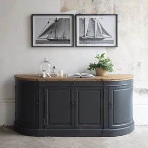 ROUNDED 4-DOOR CHARCOAL SIDEBOARD