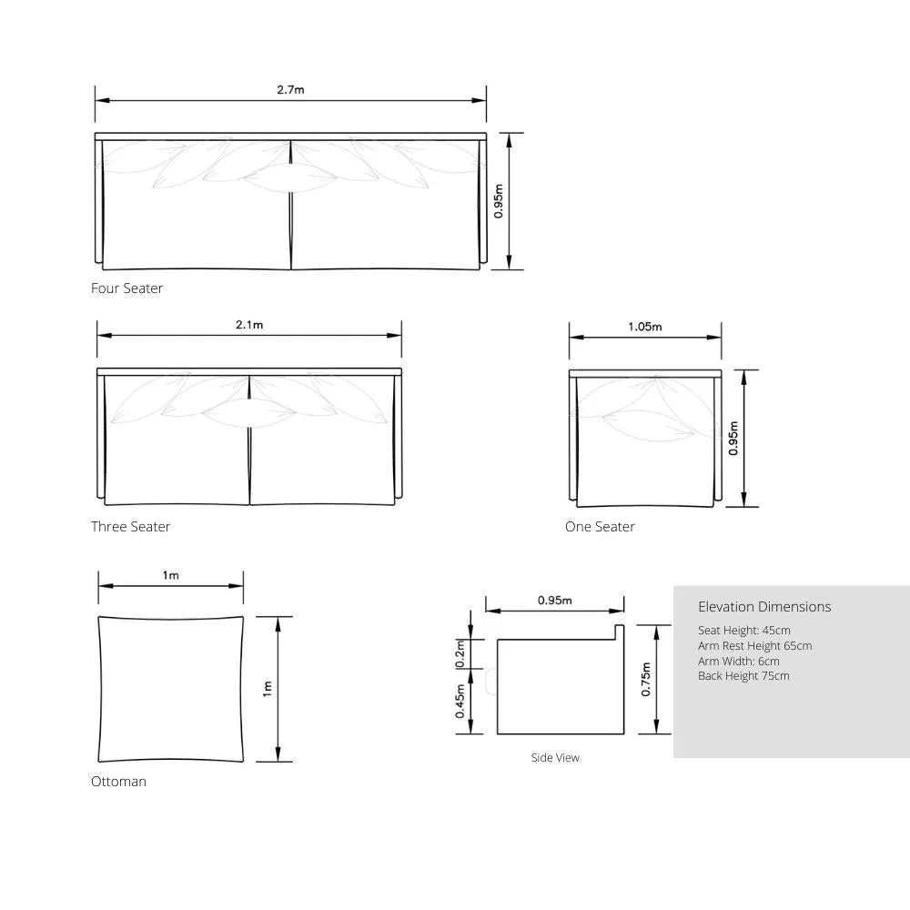 SINGITA SOFAS | 4 SEATER