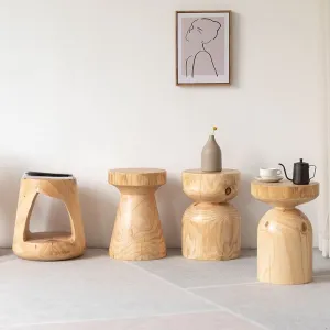 Solid Log Wood Stool