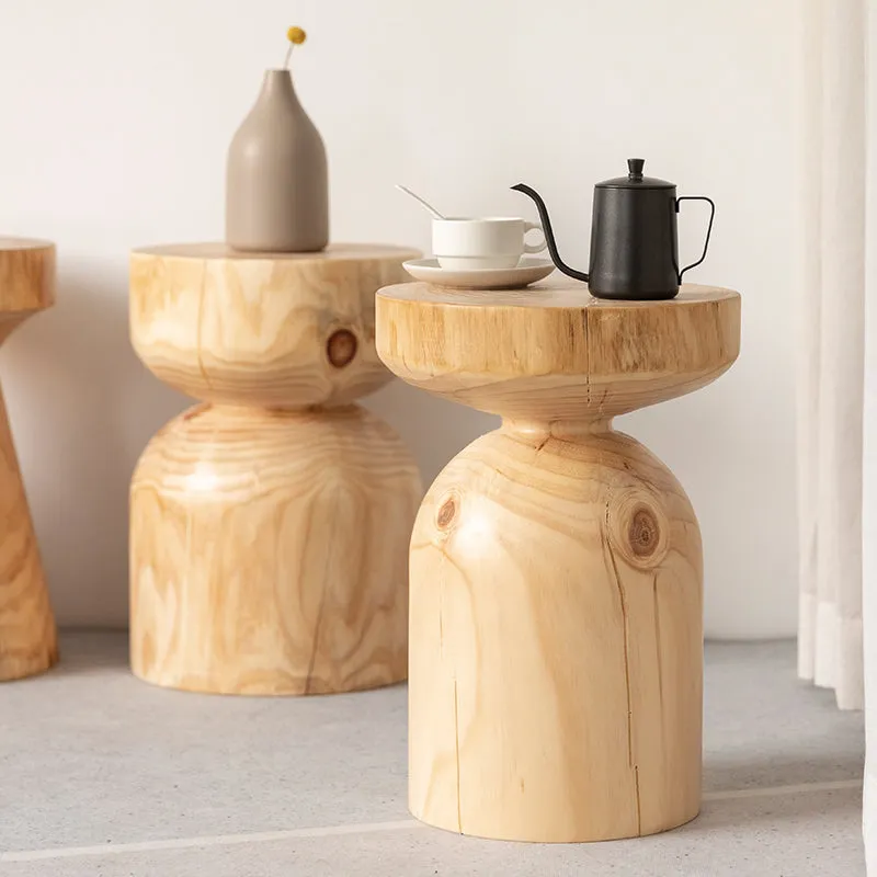 Solid Log Wood Stool