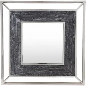 SURYA Allure 32" Metallic-Silver Decorative Wall Mirror - LLU002-3232