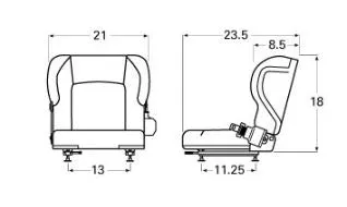 Toyota Forklift Static Seat with Seat Belt and OPS Switch (Part Number: 53710-U1162-71)