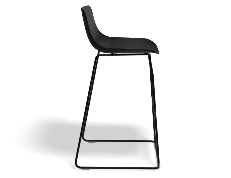 Umbria Stool - Black - Black Shell - 77cm Commercial Bar Height