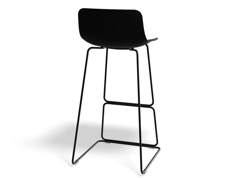 Umbria Stool - Black - Black Shell - 77cm Commercial Bar Height