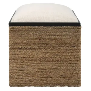 Uttermost Island Square Straw Accent Stool