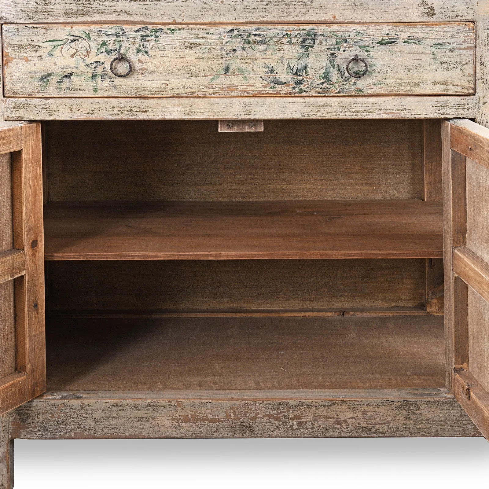 Vintage Blue Painted Sideboard From Shanxi - Ca 1920