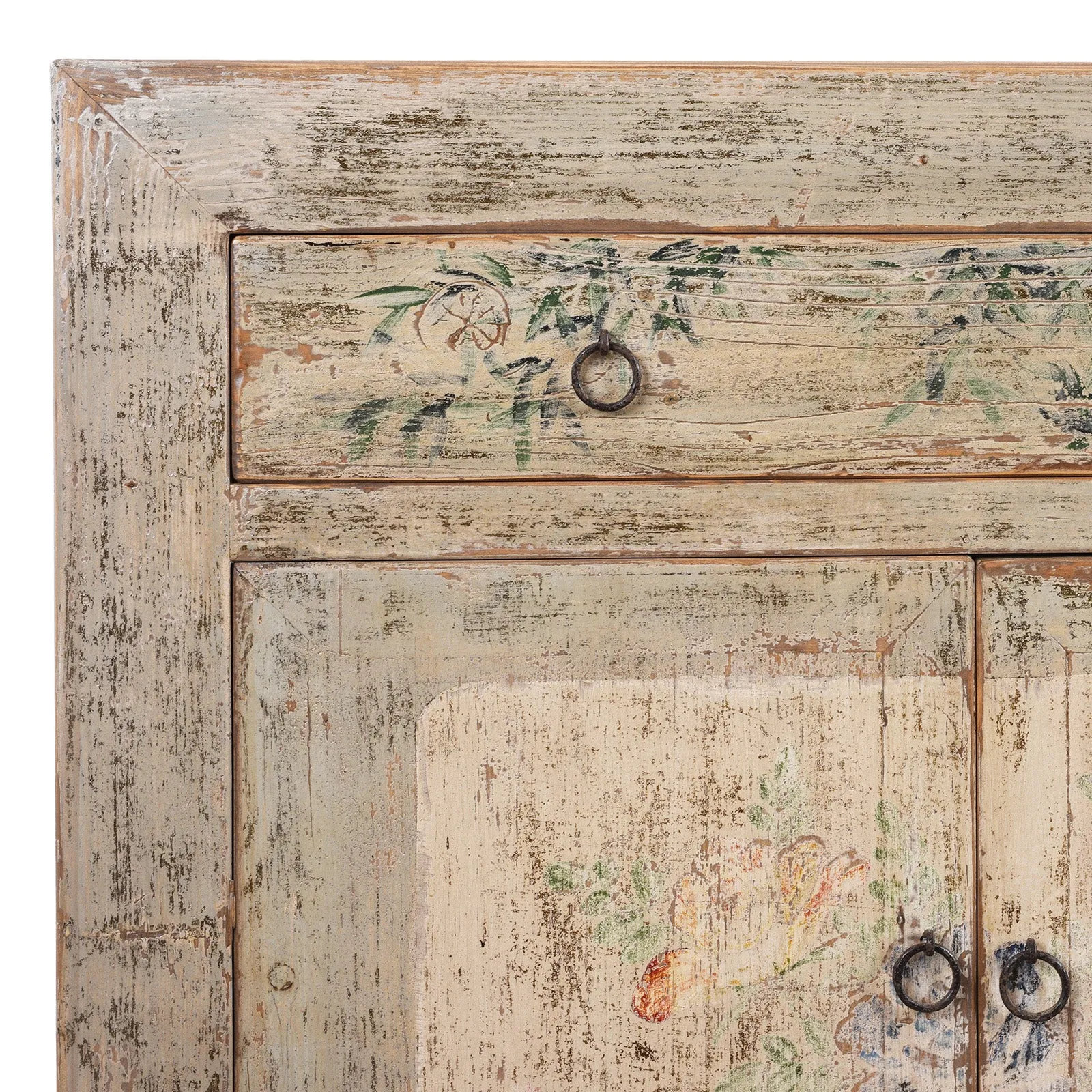 Vintage Blue Painted Sideboard From Shanxi - Ca 1920