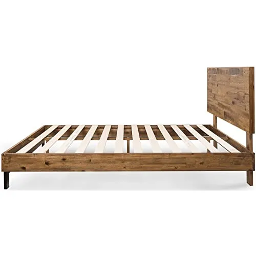 ZINUS Tricia Wood Platform Bed Frame with Adjustable Headboard / Wood Slat Support with No Box Spring Needed / Easy Assembly, Queen