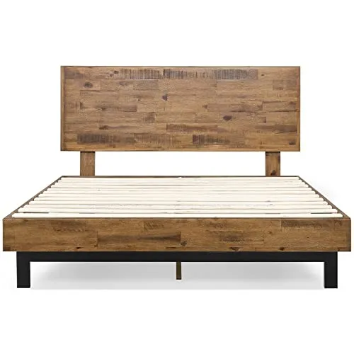 ZINUS Tricia Wood Platform Bed Frame with Adjustable Headboard / Wood Slat Support with No Box Spring Needed / Easy Assembly, Queen