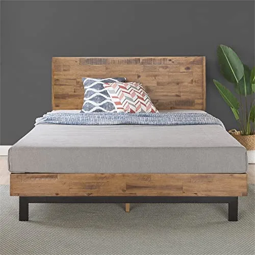 ZINUS Tricia Wood Platform Bed Frame with Adjustable Headboard / Wood Slat Support with No Box Spring Needed / Easy Assembly, Queen